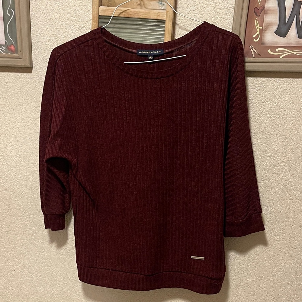 Adrienne Vittadini Burgundy Sweater